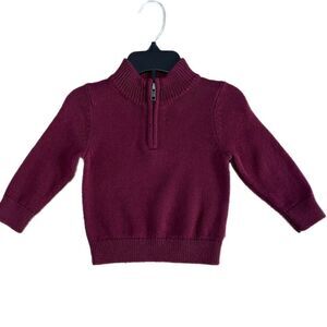 Baby Boy Ribbed Mock Knock Ribbed Quarter Zip‎ Sweater size 12 months